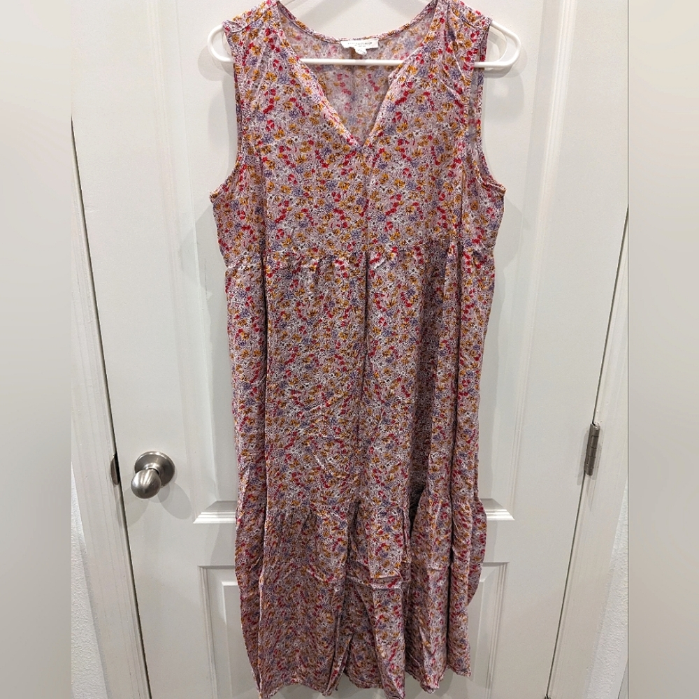 Beachlunchlounge Floral Midi/Maxi Dress tiered Size M